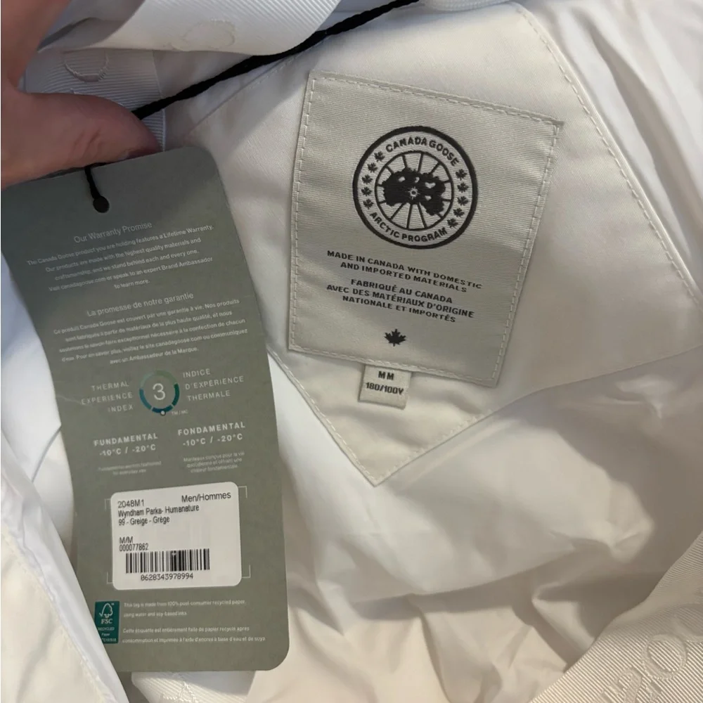 Canada Goose Wyndham Parka Humanature Men Medium- Greige/white - Picture 2 of 9